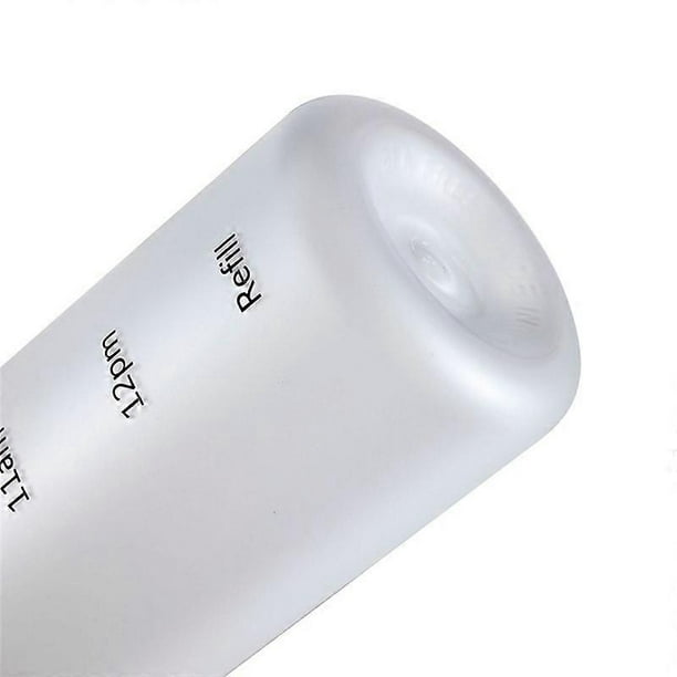 1L Water Bottle with Time Marker 32 OZ Motivational Reusable Fitness Sports Leakproof Frosted Plasti