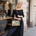 thumbnail image 5 of FORMRS Women Crossbody Purse with Chain Strap Vegan Leather Shoulder Handbag, Yellow Floral Wave, 5 of 7