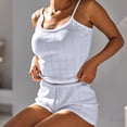 thumbnail image 6 of BaoFuBaoMei Cotton Pajamas for Women Short Sets 2 Piece Sleeveless Lounge Set Cami and Button Shorts Pjs Jacquards Comfy Sleepwear, 6 of 8