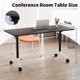 thumbnail image 2 of Folding Conference Table Black Foldable Conference Room Tables for 6-12 Person, Modern Modular Office Training Desk with Wheels (47.2in 4), 2 of 7