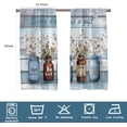 thumbnail image 6 of Blue Floral Kitchen Window Curtains Rod Pocket Small Short Cafe Farmhouse Rustic Country Flowers Daisy Cute Inspirational Room Drapes 2 Panels for Living Bedroom Home Decor 27.5X39 inch, 6 of 6