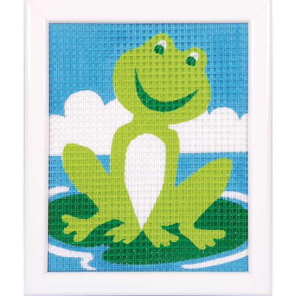 Vervaco Cross Stitch Canvas Kit Frog 5" x 6.4"