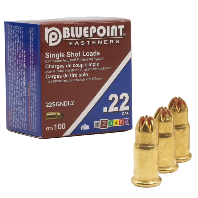Sujetadores Powder Load Blue Point de 0,22 pulgadas, color marrón, cuello abajo