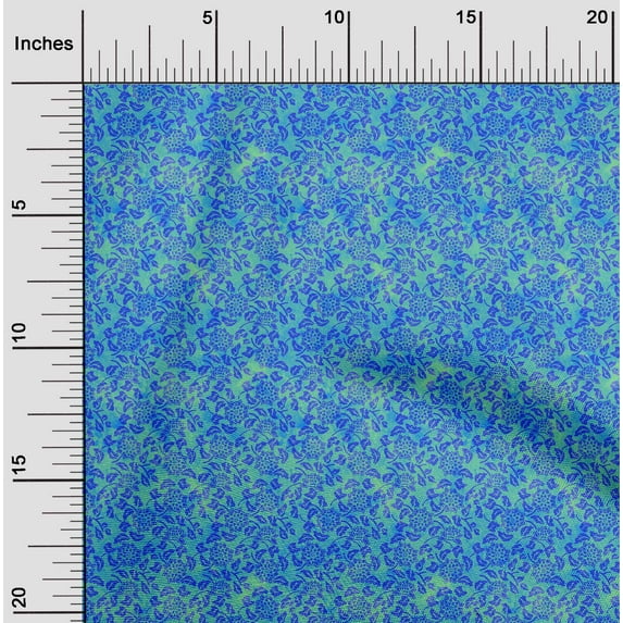 oneOone Cotton Flex Sea Green Fabric Batik Dress Material Fabric Print Fabric By The Yard 40 Inch Wide - L8