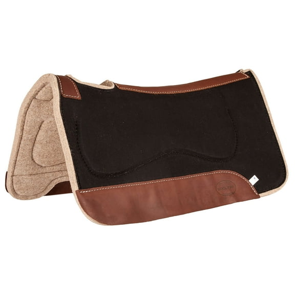 Canvas and Wool Kidney Saddle Pad, 32" x 31" Color: Brown