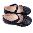 thumbnail image 3 of Zapatos de cuero de PU para niños, zapatos de vestir planos cómodos con suela suave y flores a la moda para fiestas, bailes, espectáculos, color negro 25, 3 of 15