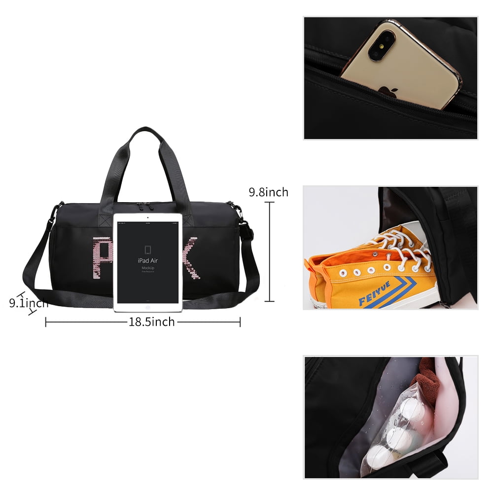 Gym Bag Travel Sports Duffel Bag for Men and Women Weekender Bag Workout Tote Bag with Dry Wet Pocket & Shoes Compartment