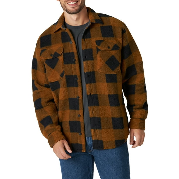Wrangler - Wrangler Men's Long Sleeve Wooly Fleece Shirt Jacket ...