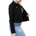 thumbnail image 7 of Jiyugala Coats for Women Basic Solid Color Button Down Denim Cotton Jacket With Pockets Crop Jacket, 7 of 7