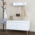 thumbnail image 7 of Jopath White Shoe Storage Bench with Wall-Mounted,Modern Entryway Bench with Hooks and Storage Bench Set for Hallway,Bedroom, 7 of 7