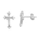 thumbnail image 1 of Aretes de Cruz Tradicional Cristiana para Mujer en Plata Esterlina (0.51in), 1 of 1