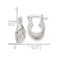 thumbnail image 2 of Auriga Fine Jewelry 925 Sterling Silver Triple Circle Hoop Earrings for Women, 2 of 4