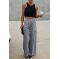thumbnail image 4 of Pantalones cargo Dokotoo Lounge 2024 Fall Palazzo para mujer, color gris, 4 of 7