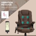 thumbnail image 3 of Chaise de Bureau Inclinable de Massage Aspect Lin Brun / Chaise de Direction à Dossier Haut Confortable avec Pivot et Hauteur Réglable pour Bureau à Domicile, 3 of 7
