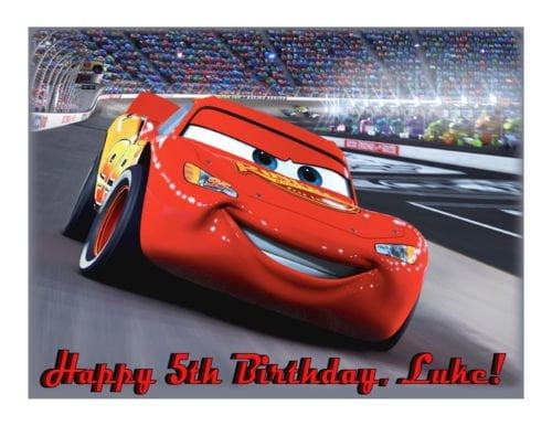 LIGHTING McQUEEN & MATER A4 Edible Icing Birthday Cake Party Decoration Topper 