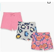 Amazon Essentials Girls and Toddlers' Knit Jersey Play Shorts (Previously Spotted Zebra), Multipacks