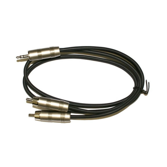 3 FT 3.5MM MALE STEREO PLUG 2 RCA ADAPTER AUDIO SPEAKER CABLES FOR MP3   IPOD
