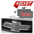 thumbnail image 2 of 2Pcs 5"x10" Chevy Emblem Bowtie Velvet Gray Vinyl Wrap Sticker Decal Film Sheet, 2 of 8