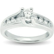 Facets of Fire 1 Carat T.W. Diamond 14kt White Gold Engagement Ring