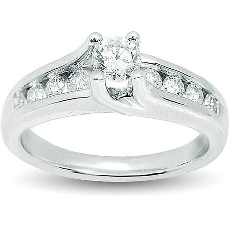 Facets of Fire 1 Carat T.W. Diamond 14kt White Gold Engagement Ring