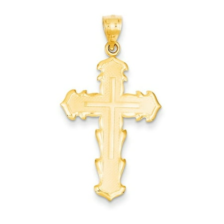 14k Yellow Gold Reversible Passion Cross Pendant