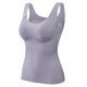 thumbnail image 1 of Ropa interior térmica para mujer, de moda, lisa, con cuello redondo, cojín en el pecho, camiseta térmica cálida de poliéster para mujer, cintura baja., 1 of 3