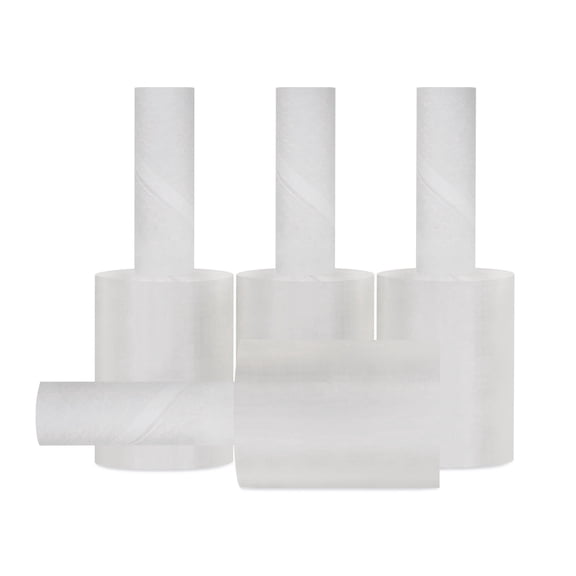 SSBM Mini Hand Stretch Wrap with Extended Core 5" x 700' 432 Rolls 120 Gauge Clear Plastic Shrink Film for Packing Shipping Storage Use