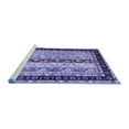 thumbnail image 2 of Ahgly Company Machine Washable Indoor Square Abstract Blue Contemporary Area Rugs, 3' Square, 2 of 4