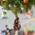 thumbnail image 2 of Book Lovers Christmas Ornament - Wooden 3D Book Shaped Tree Decorations, Reading Themed Hanging Pendant for Xmas Tree Home Party Decoration, 2 of 4