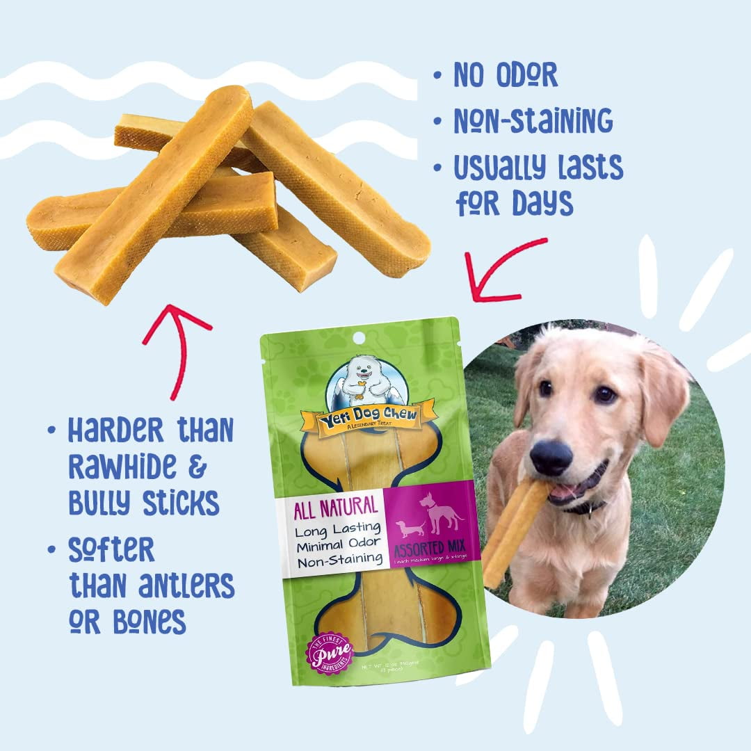Yeti Dog Chew Natural Yak Cheese, Long-Lasting Dog Chews, Large, 2 Pieces, 7 oz