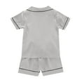 thumbnail image 4 of WOYY Big Girls Pajamas Solid Unisex Sleepwear Short Sleeve Top with Shorts, Size 2-13, 4 of 5