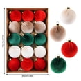 thumbnail image 3 of Bolas navideñas de terciopelo flocadas TUTUnaumb de 3.15 pulgadas, adornos navideños con degradado flocado, 15 piezas, adornos navideños para fiestas, bodas, decoración colgante para árbol de Navidad, 3 of 6