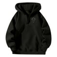 thumbnail image 3 of TrendOFT Quarter Zip Pullover Women Christian Hoodies Drop Shoulder Trust in the Lord Graphic Sweatshirt with Pocket Y2K Religious Sayings Bible Tops Black XXL, 3 of 4