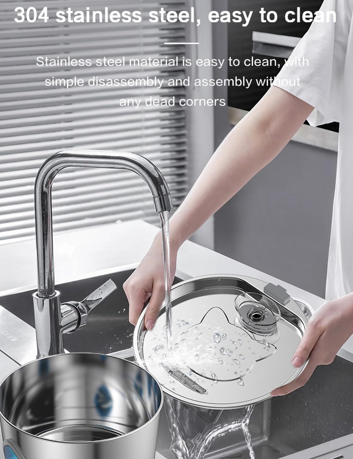 Stainless Steel Dog Water Fountain - Quad-Purification System, Continuous Circulating Flow, Quiet Operation & Easy-to-Clean