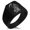 Black, variant on Stainless Steel Harbinger Grim Reaper Needle Stripe Pattern Biker Style Polished Ring