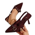 thumbnail image 4 of ShiShine Kitten Heels for Women Pointed Toe Pumps Low Heel Slingback Heels with Buckle Dress Shoes for Dating Party Working, 4 of 9