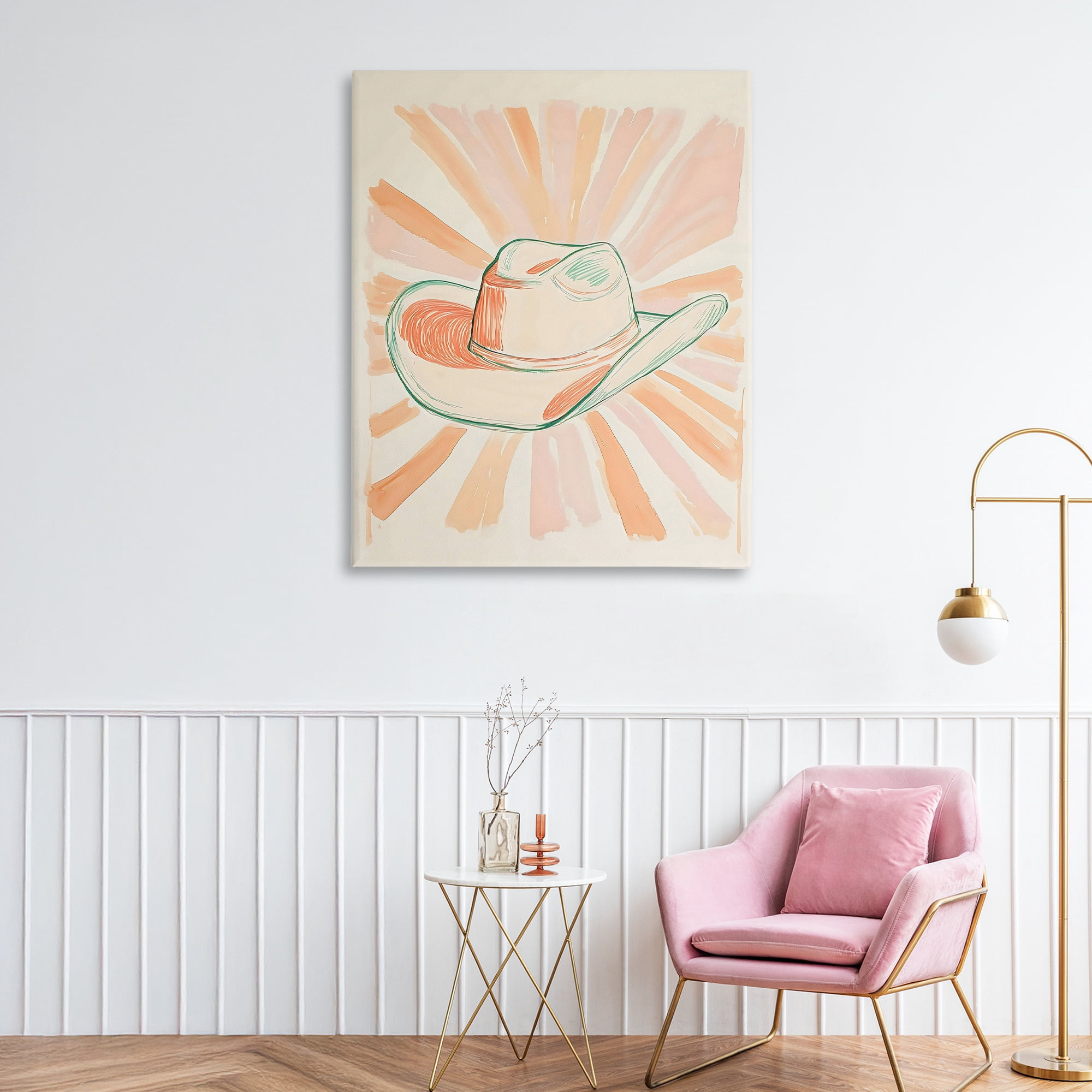 Stupell Industries Sunburst & Cowboy Hat Canvas Wall Art, design by The Prints Vibe