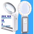 thumbnail image 5 of 30X 10X Magnifying Glass with Light and Stand, Folding Handheld Magnifier, 5 of 5