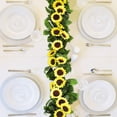 thumbnail image 4 of ZOELNIC 7.2ft/pc Artificial Sunflower Garland Sunflower Heads Silk Flower Ivy Vine Garland Sunflower Decor for Home Kitchen Wedding Arch Baby Shower Decor, 4 of 9