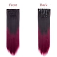 thumbnail image 2 of SHCKE Clip in Hair Extensions 26 Inch Hairpieces 8 Pieces Set Clip On Hair Extension Straight Double Weft Hair Extensions Synthetic Hairpiece for Women Dark Brown To Red, 2 of 6