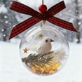 thumbnail image 2 of 3D Christmas Ornament with Bird Inside Snow Globe Effect Hanging Decor Musical Holiday Decoration for Xmas Tree（E), 2 of 5