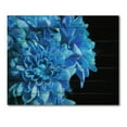 thumbnail image 3 of Designart 'Detail of Blue Flowers On Black Background I' Traditional Print on Natural Pine Wood, 3 of 5