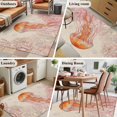 thumbnail image 5 of Coral Jellyfish Coastal Area Rugs 2.7'x5', Washable Small Throw Rugs for Kitchen Bedroom, Summer Ocean Coral Pink Linen Indoor Outdoor Rug Non-Slip Low Pile Carpet Runner Reversible Floor Mats, 5 of 8