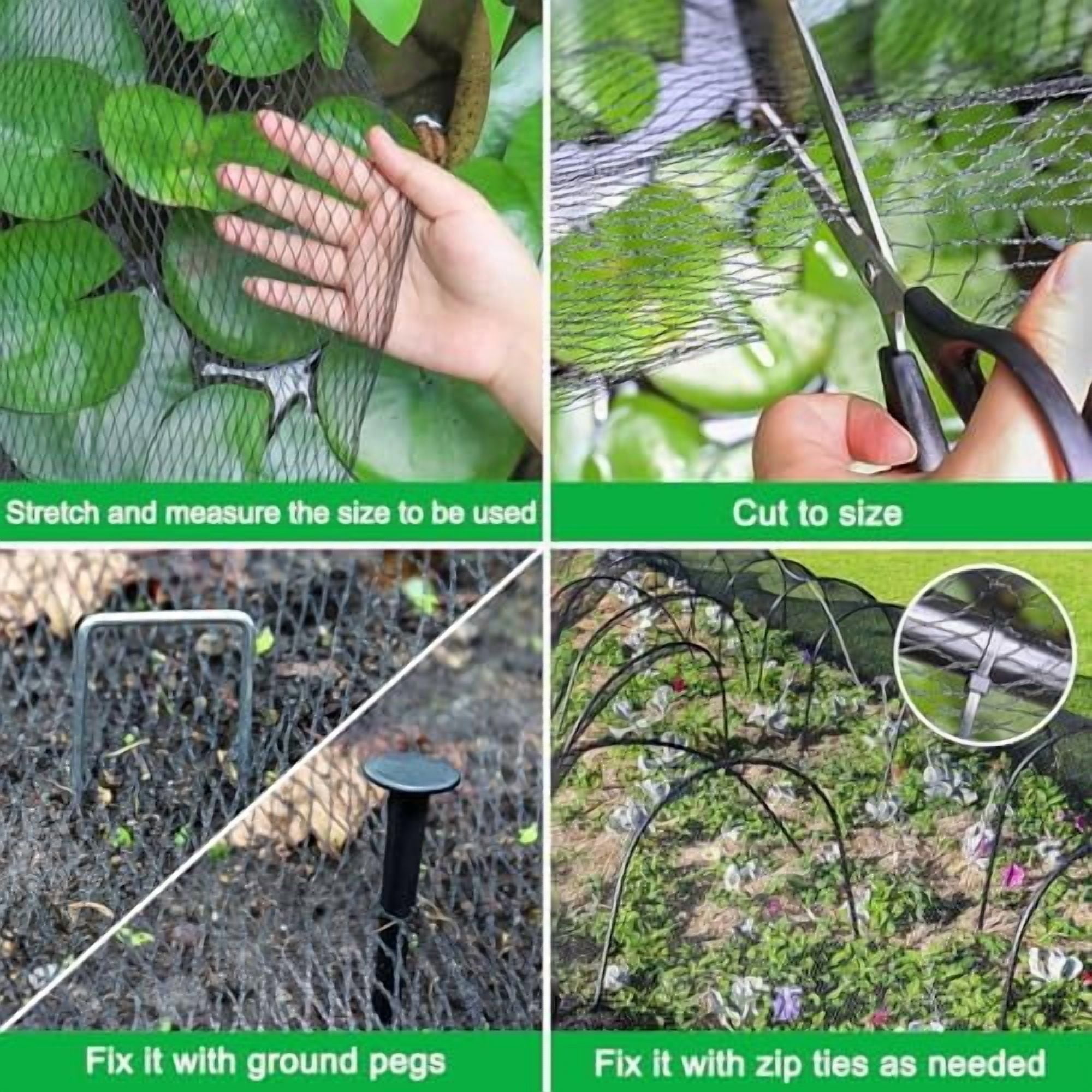Pond Covers for Outdoor Fish Ponds, 14x14 Ft Pond Netting for Koi Ponds, 40g/㎡ Mesh Leaves Catcher, Pond Net Floating Guard Protect Fish Koi from Birds Cats, Herons, 14 Pcs Stakes