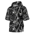 thumbnail image 4 of UDAUDU Mens Camo Shirts with Hood Lightweight Breathable Short Sleeve Hoodies Athletic Fall Trendy Tops Black 3XL, 4 of 8