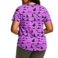 thumbnail image 3 of VKOYWKM Halloween Fall Shirts Women Plus Size Halloween Print Holiday Top Short Sleeve Loose Fit Crew Neck Spooky Graphic Tees, 3 of 5