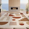 thumbnail image 2 of Design&I 8'x10' Washable Area Rug Beige Terracotta Modern Geometric Abstract Design Contemporary Art Inspired for Dining Room, Large Office, Lounge, Snag-Free, 2 of 7