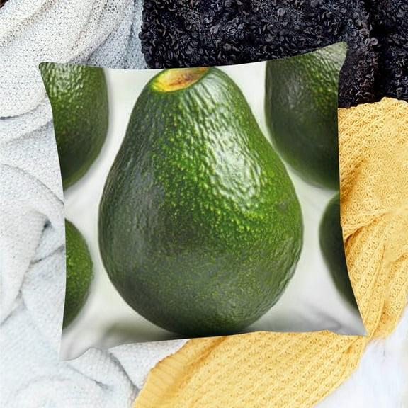 YILUYINQING Avocado Fruit Square Throw Pillows,Ideal for Sofas,Car Seats and More,A Blend of Style and Comfort 18x18in