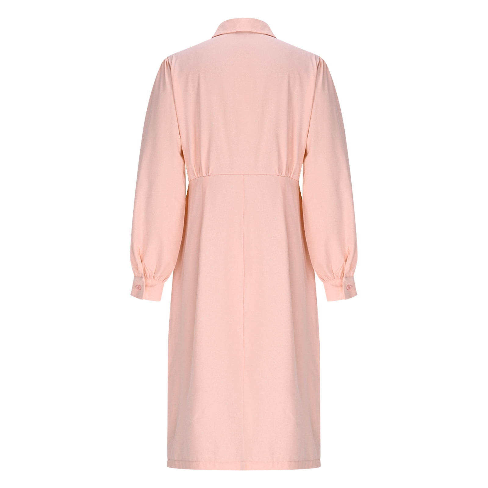 Oplxuo Elegant Knee Lenght Pencil Dress for Women Wrap V Neck Long Sleeve Wear to Work Business Sheath Church Dresses