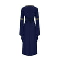 thumbnail image 4 of Plus Size Women Medieval Renaissance Costumes Cosplay Pirate Corset Dress Bell Sleeves Lace up Irish Over Dresses, 4 of 6